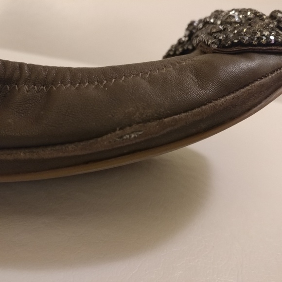 Tory Burch Eddie Flats w/Rhinestone Bow - Picture 8 of 8